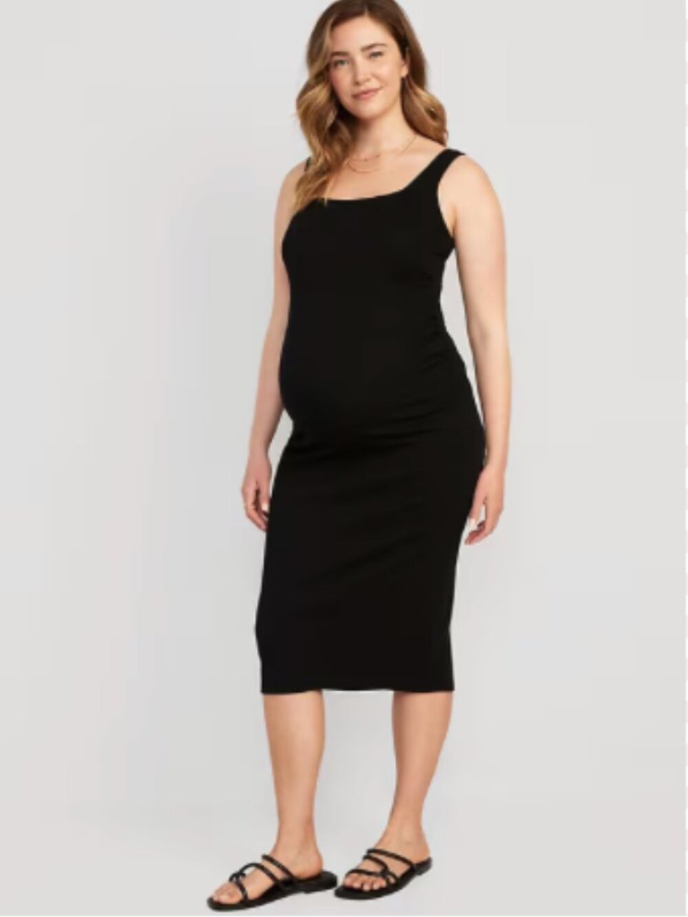Old Navy Fitted Mat Sleeveless Square-Neck Dress Black size M (Maternity) - NWT